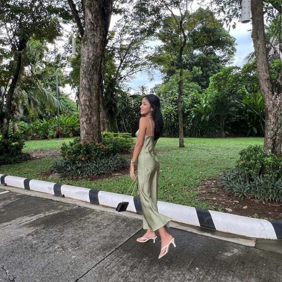 SHEIN Dresses & Skirts - SHEIN BIZwear Cowl Neck Solid Slip Dress Workwear